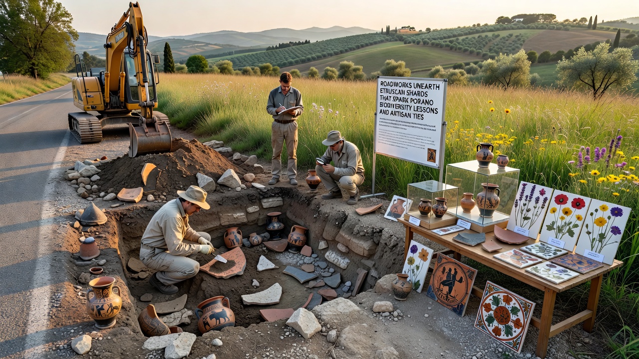 Excavations During Porano Road Upgrades Expose Etruscan Artifacts with Implications for Biodiversity and Artisan Collaboration